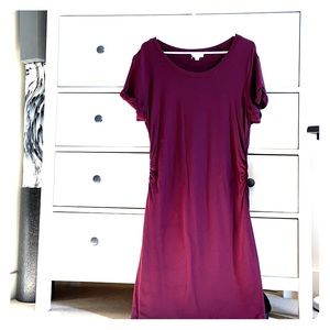 LOFT large cranberry/wine Sweatshirt dress